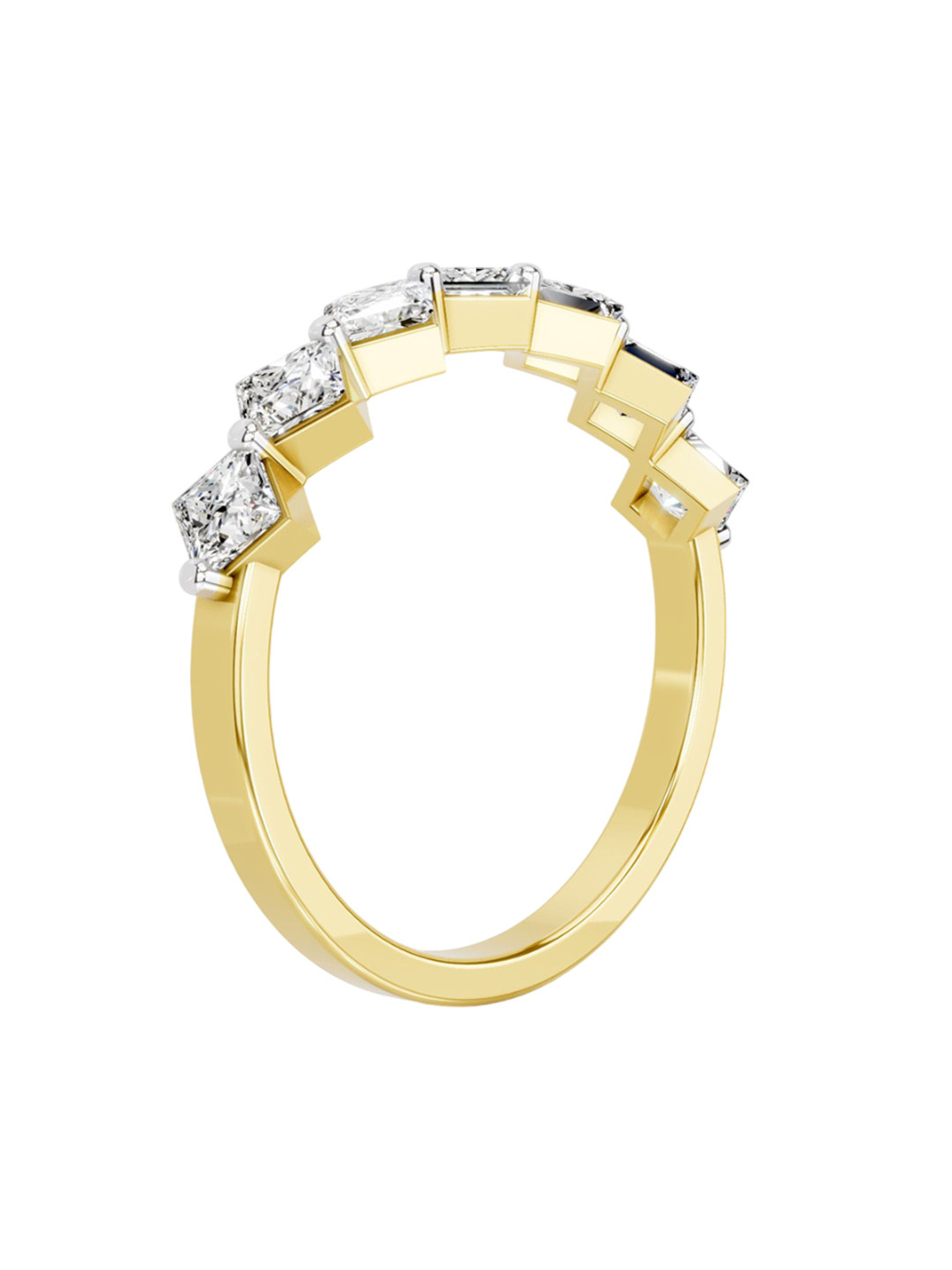 Sparkles 14K Yellow Gold Lab Grown Diamond 0.63 Carat Princess Shape Diamond Ring