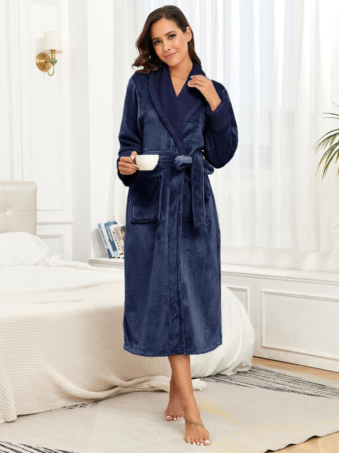 DressBerry Shawl Collar Bath Robe