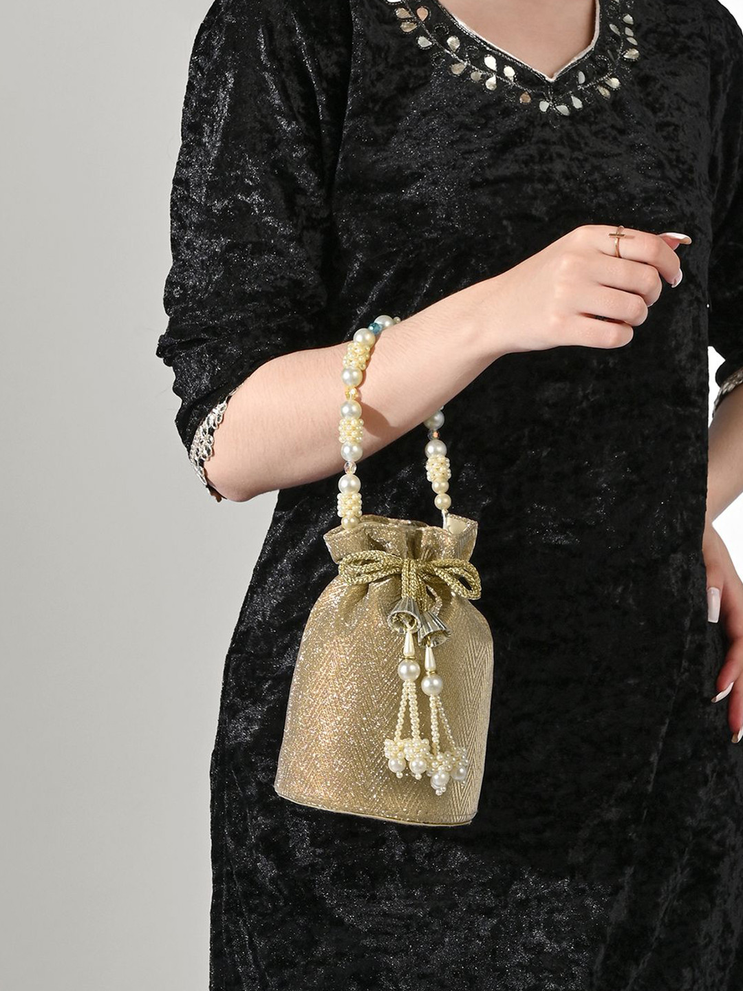 LAVIE Signature Women Embellished Bisbee Pearl Handle Potli