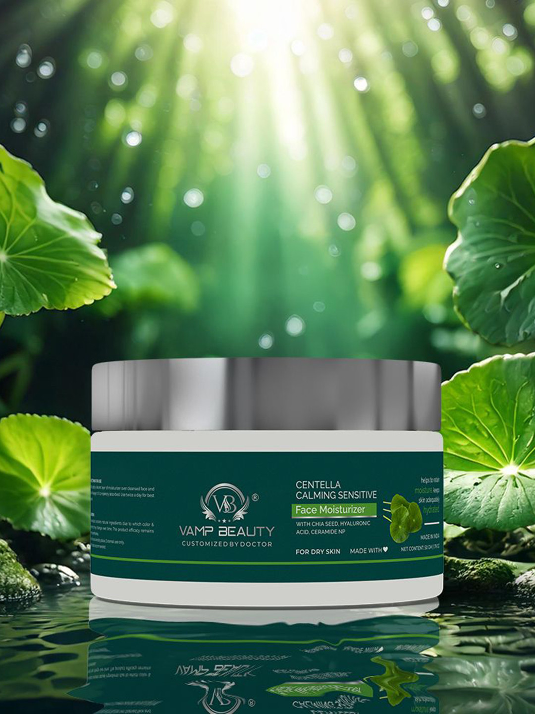 vamp beauty  Centella Calming Sensitive Face Moisturizer - 50 g