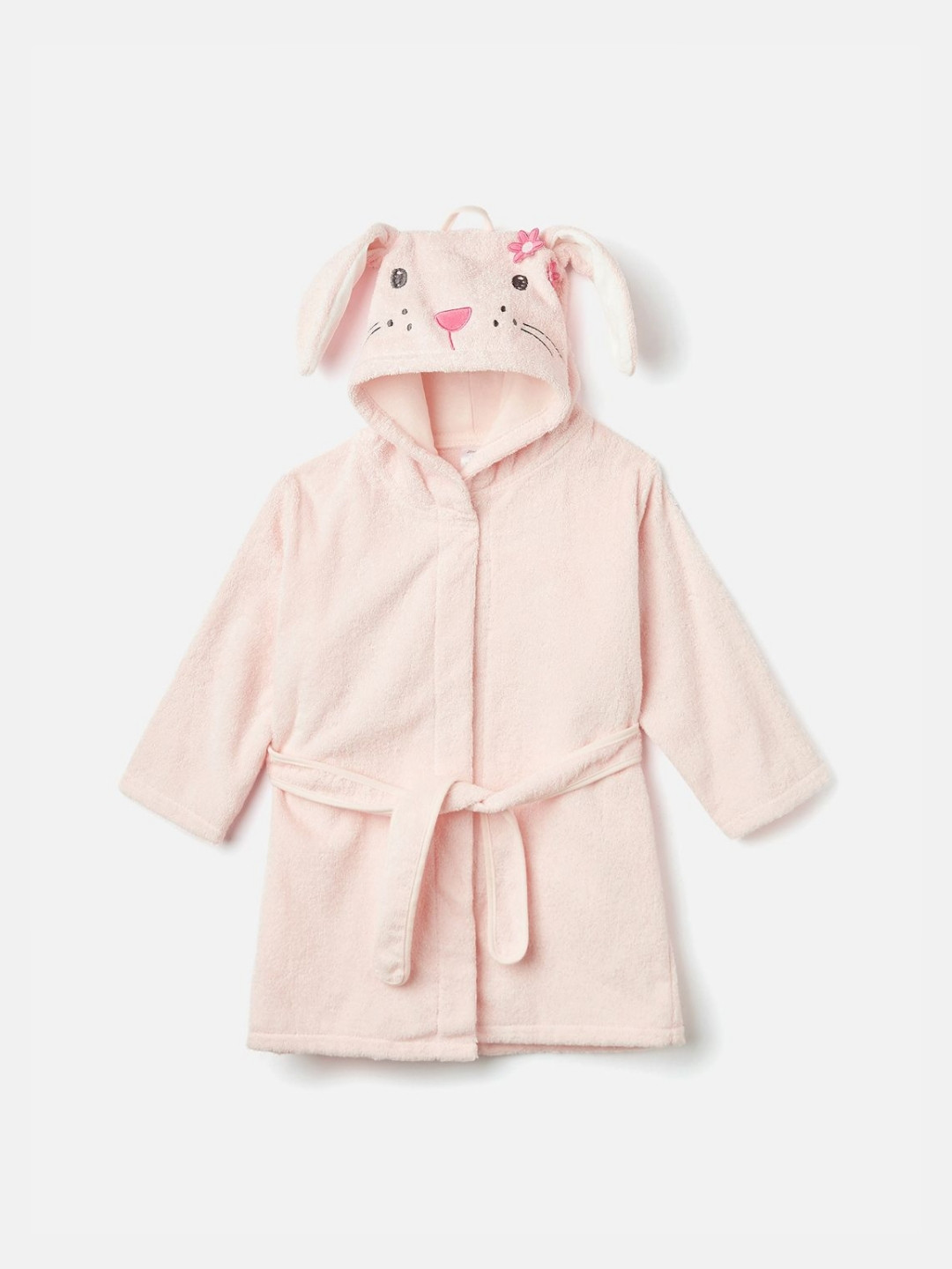 Juniors by Babyshop Infants Cotton Bunny Hooded Bath Robe With Tie-Up Belt