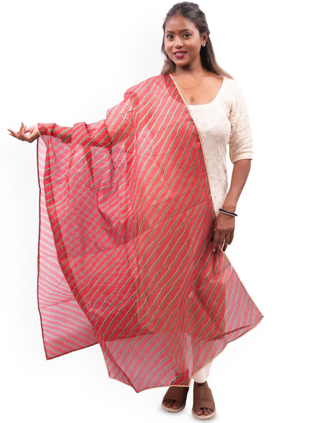 URBAN KANYA Striped Pattern Taping Border Dupatta