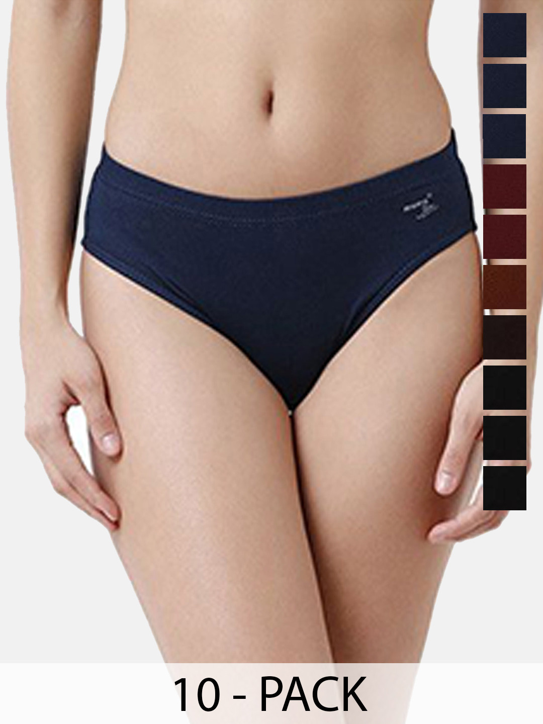 Rupa Jon Pack Of 11 Assorted  Mid-Rise Seamless Basic Briefs Rupa-Jon-Aishwarya-plain-11
