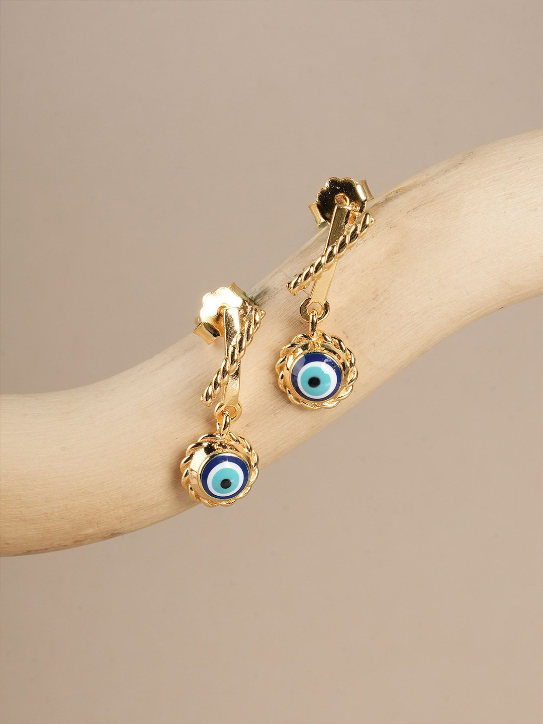 PALMONAS 925 Sterling Silver Evil Eye Rope Earrings for Womens Waterproof & Anti Tranish