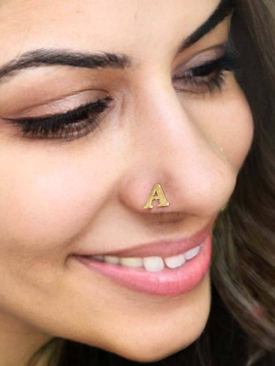 Goldnera A Alphabet Stud Nosepin