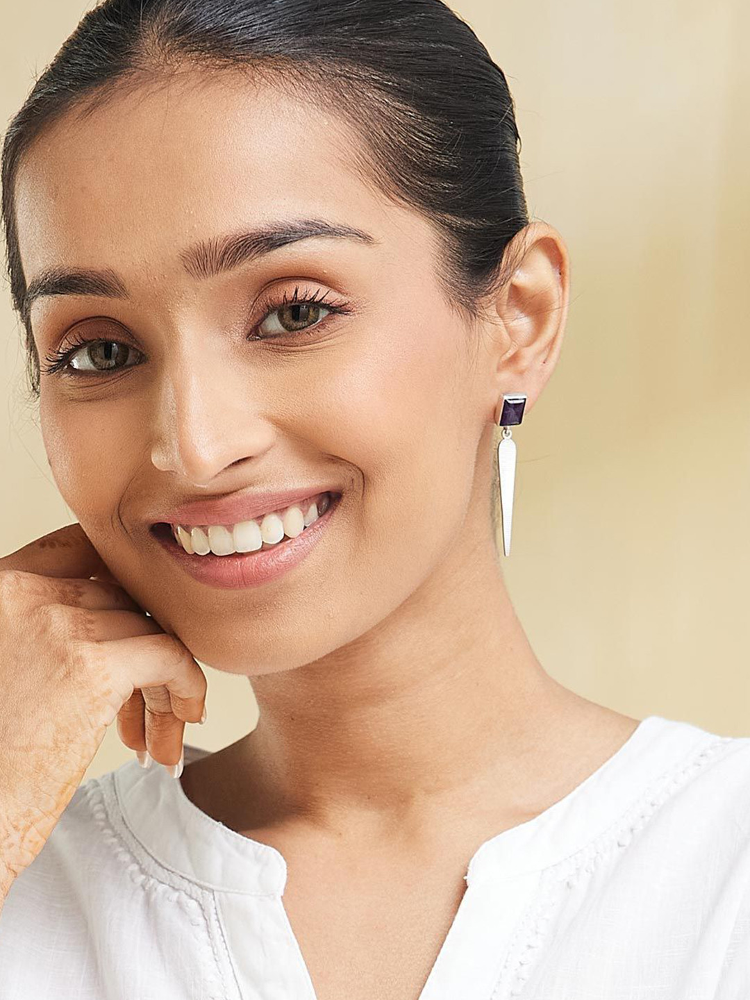 Fabindia Women Contemporary Post and Back Drop Earrings