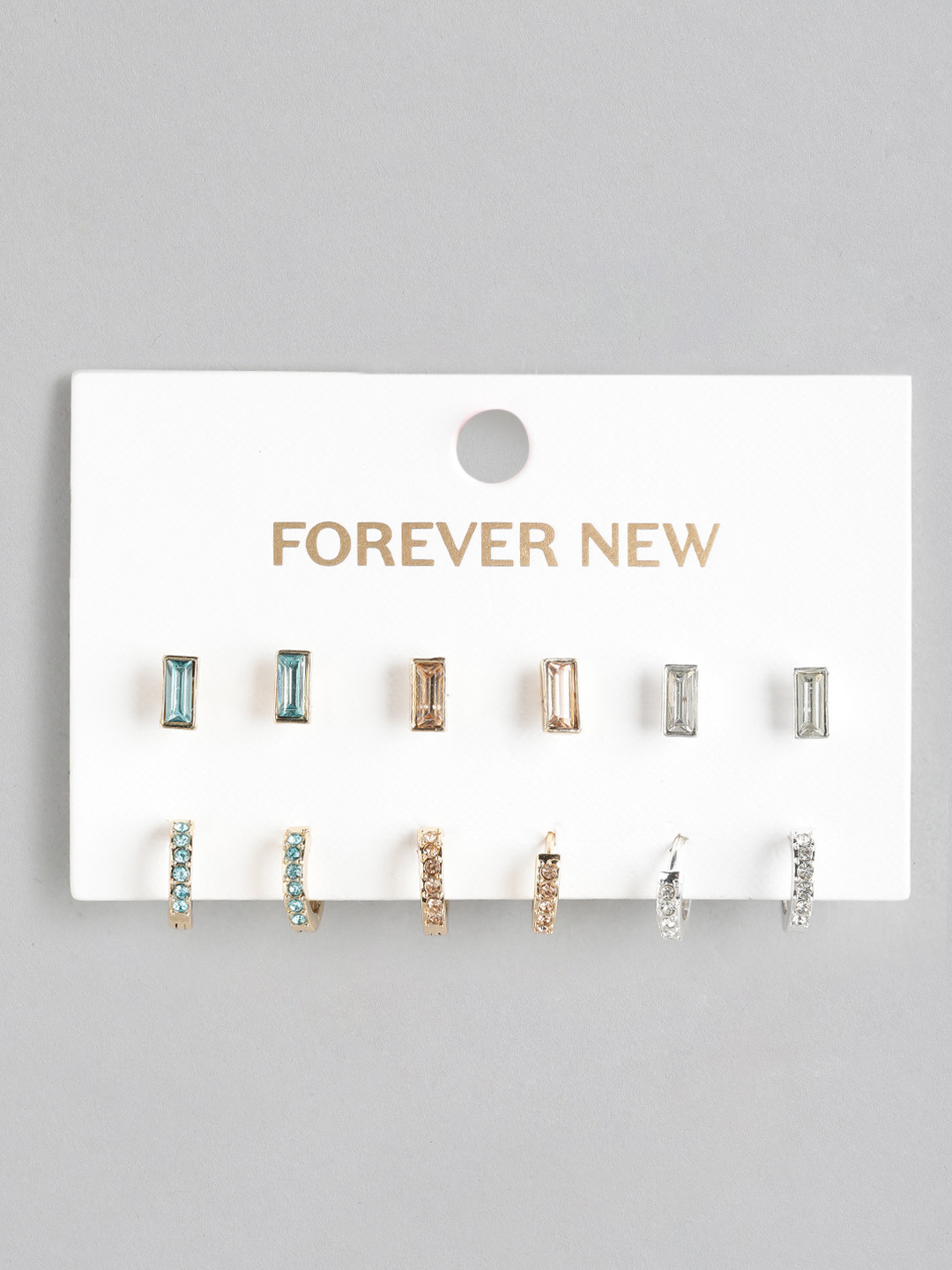 Forever New Set Of 6 Sayla Stone Earring