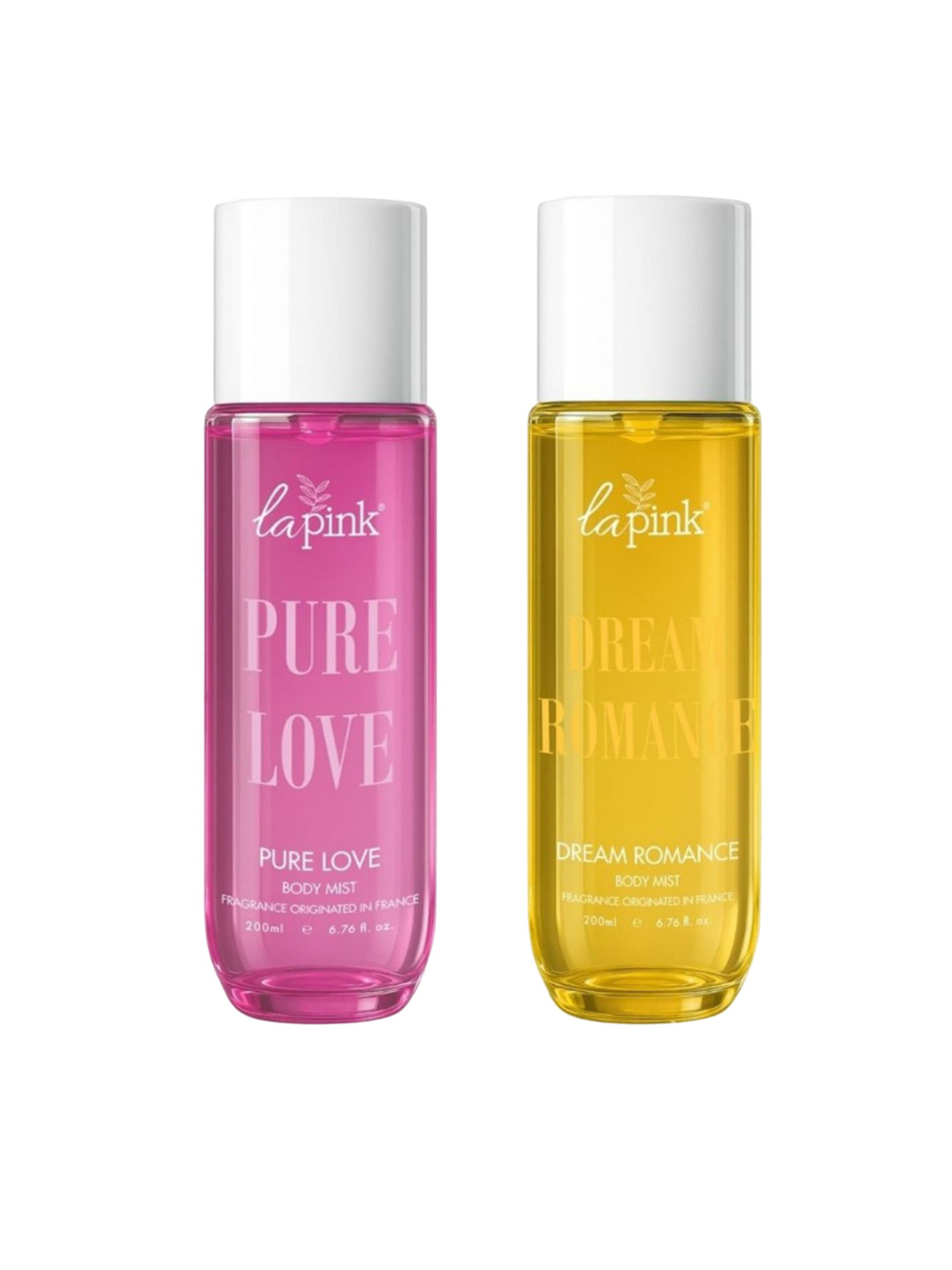 La Pink Set Of 2 Pure Love & Dream Romance Love Long Lasting Body Mist Spray - 200 ml Each