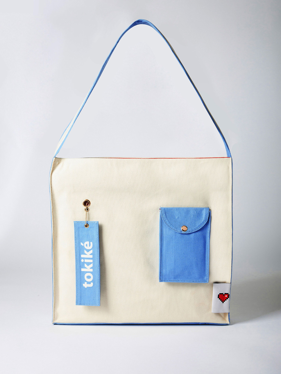 Tokike Unisex Brand Logo Printed Structured Tote Bag