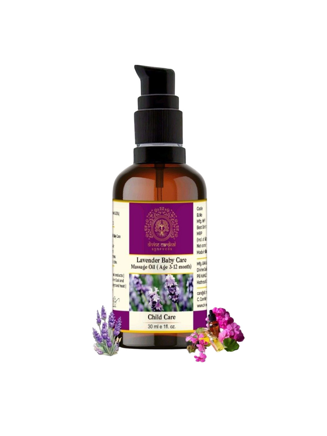Divine cardinal Lavender Baby Care Massage Oil - 30 ml