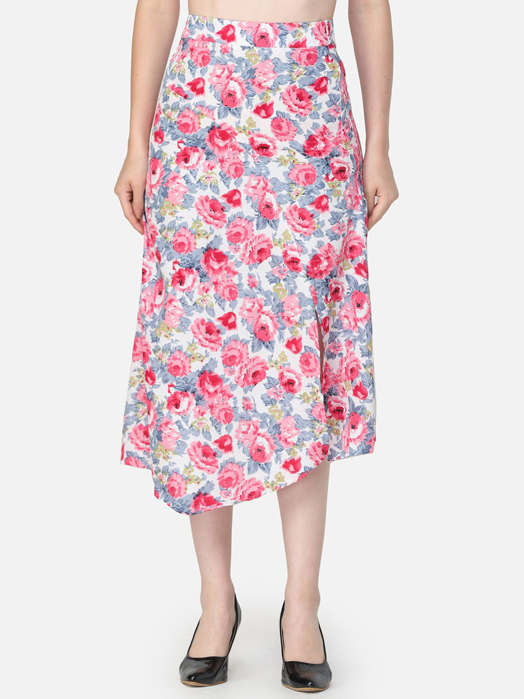 CORSICA A-Line Floral Printed Knee Skirt