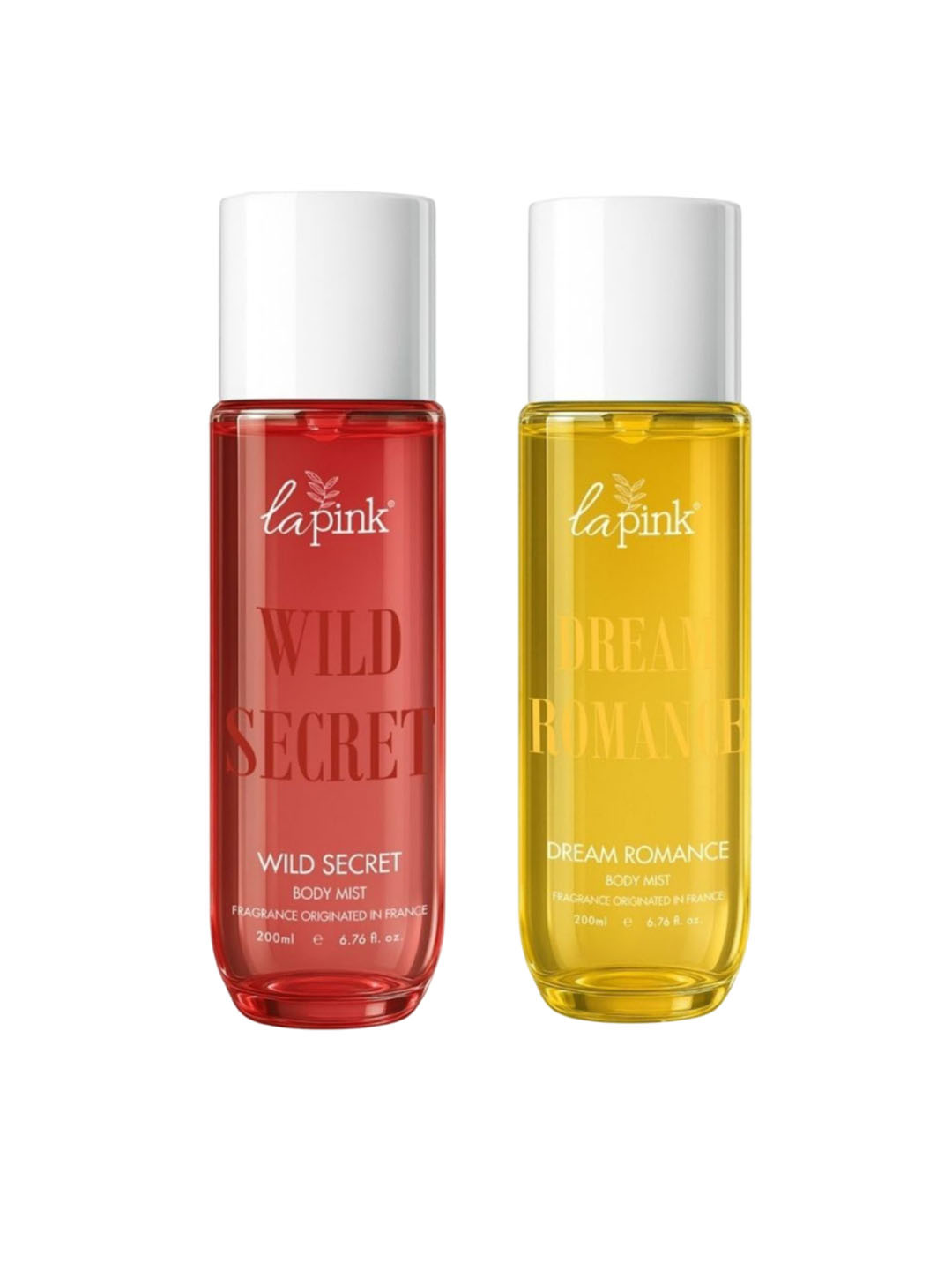 La Pink Set Of 2 Dream Romance & Wild Secret Long Lasting Body Mist Spray - 200 ml Each