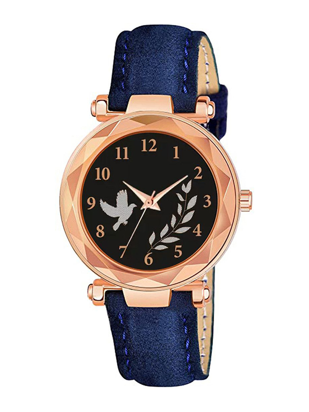Gopal Shopcart Women Leather Straps Analogue Watch GR379RG BIRD BLU Ve L