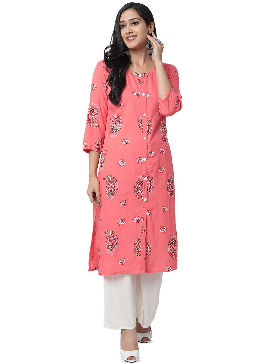 Neelokurti Women Paisley Printed Straight Kurta