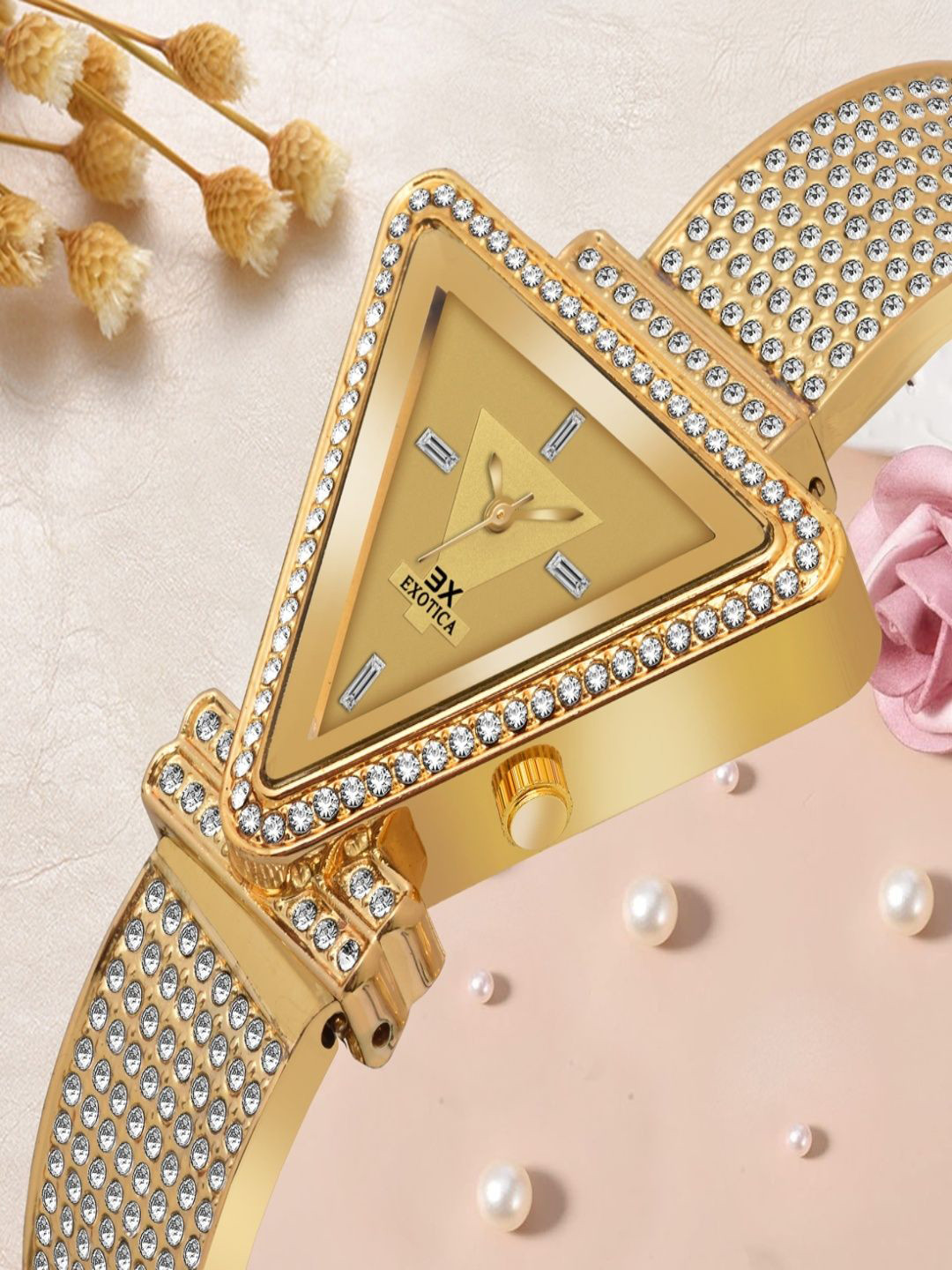 Exotica Fashion Women Solid Asymmetric Foldover Regular Analogue Watch-EX-6006