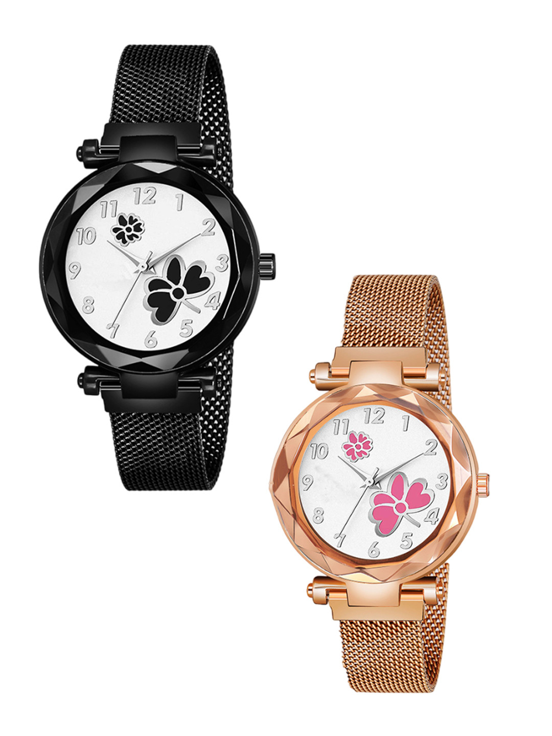 CSAMON Women Pack Of 2 Textured Dial Analogue Watch GR_379 Black 315 Black 379 k Dial