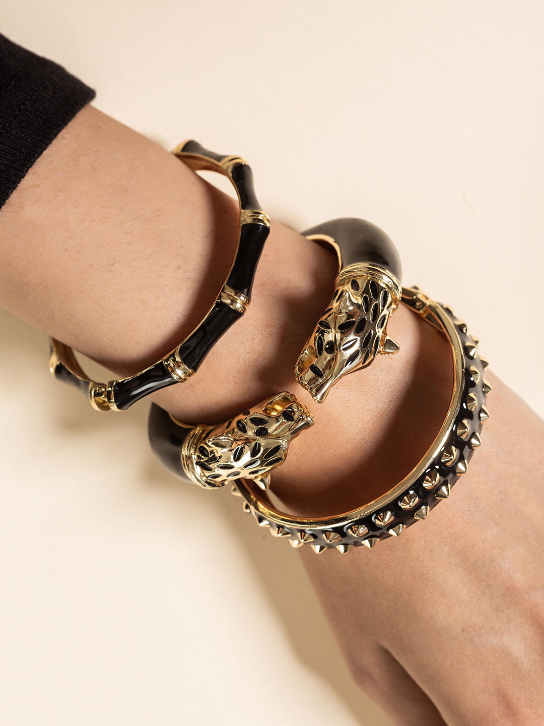 MINJI AND CO. Set Of 3 Gold-Plated Bangles