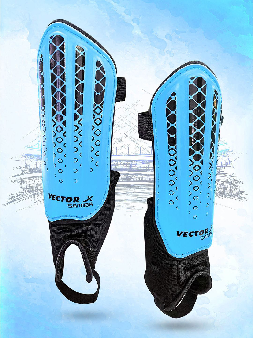 VECTOR X Samba-SR 2-Pcs Lightweight Football Shin Guards