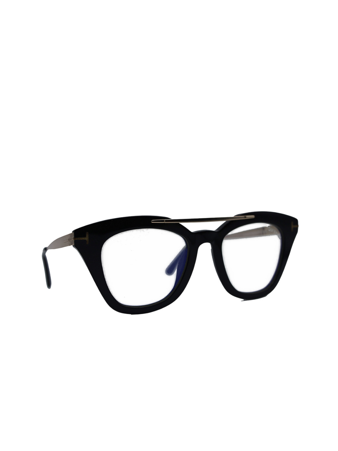 Tom Ford Women Clear Lens & Black Cateye Sunglasses with