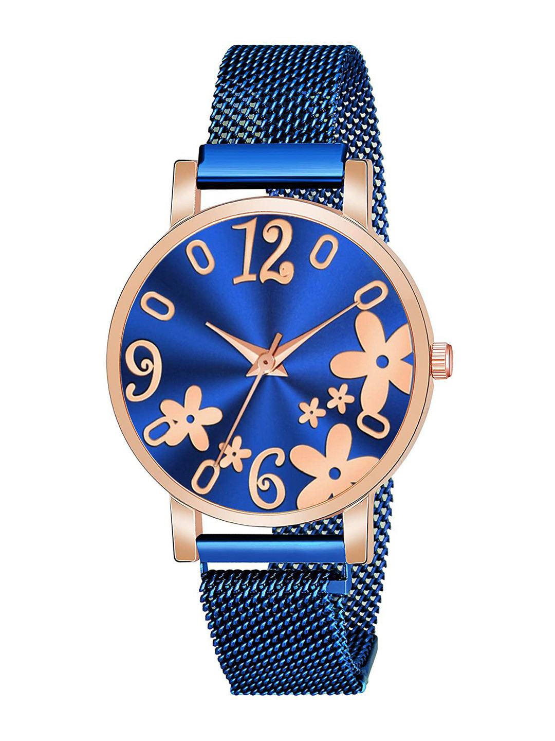 Gopal Shopcart Women Textured Dial & Bracelet Style Straps Analogue Watch C36RG R3 BLU M