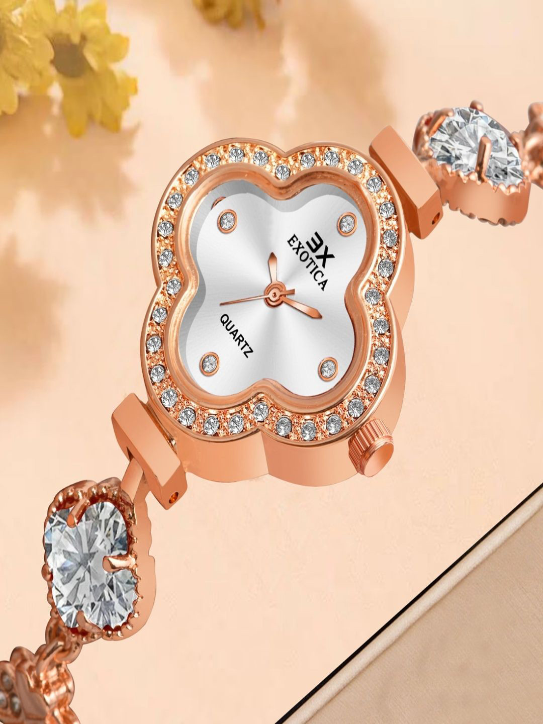 Exotica Fashion Women Embellished Asymmetric Foldover Regular Analogue Watch-EX-238