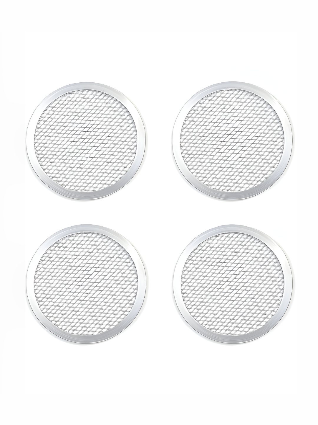 Nyra Kitchenware 4Pcs Grey Round Lightweight Rust-Resistant Food-Grade Pizza Screens