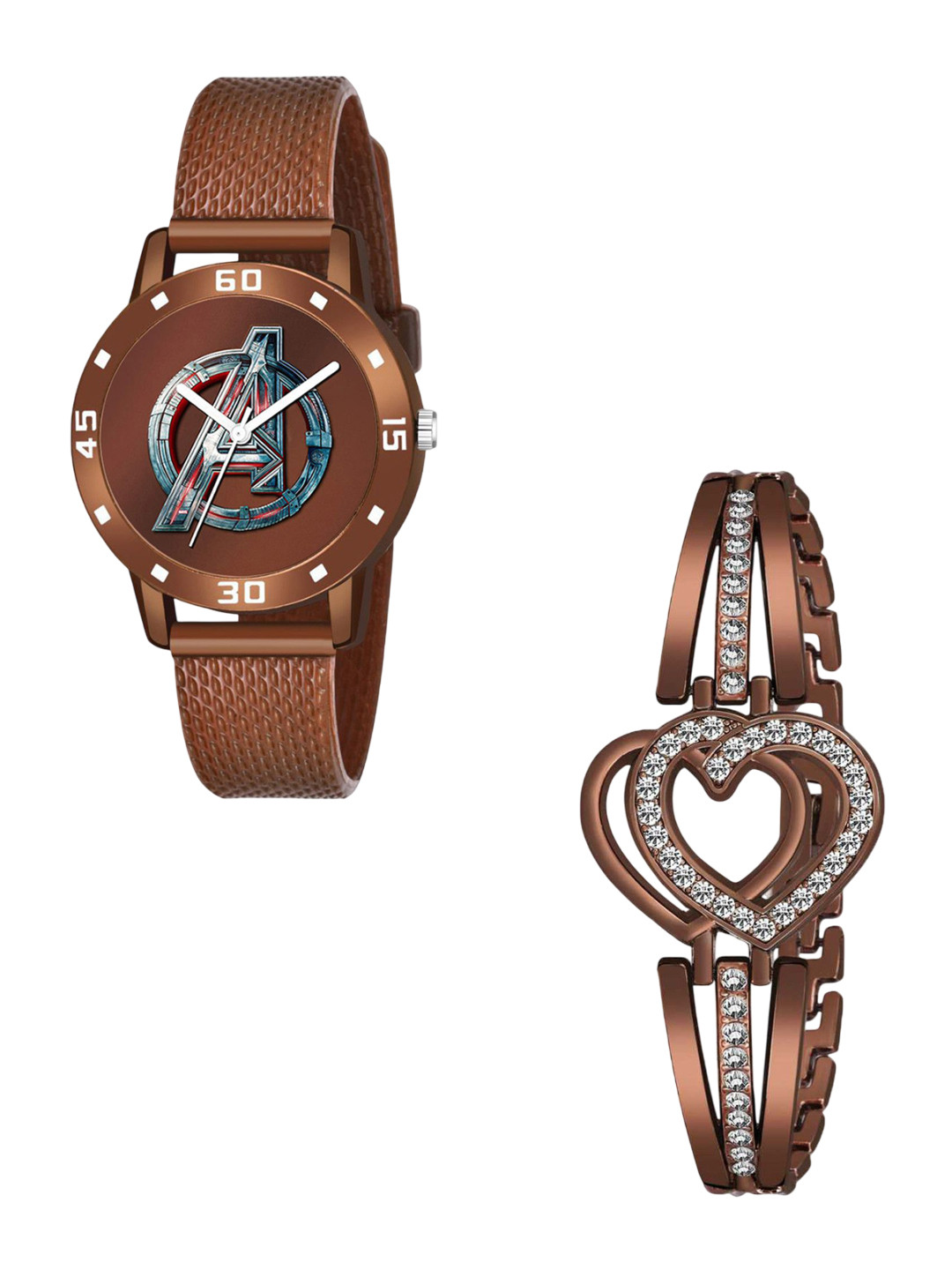 Gopal Shopcart Unisex Round Dial Analogue Watch With Bracelet Aevenger BRO L & H