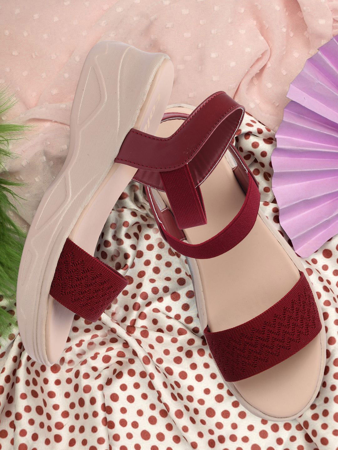 Colo Women Woven Design Backstrap Wedge Sandals