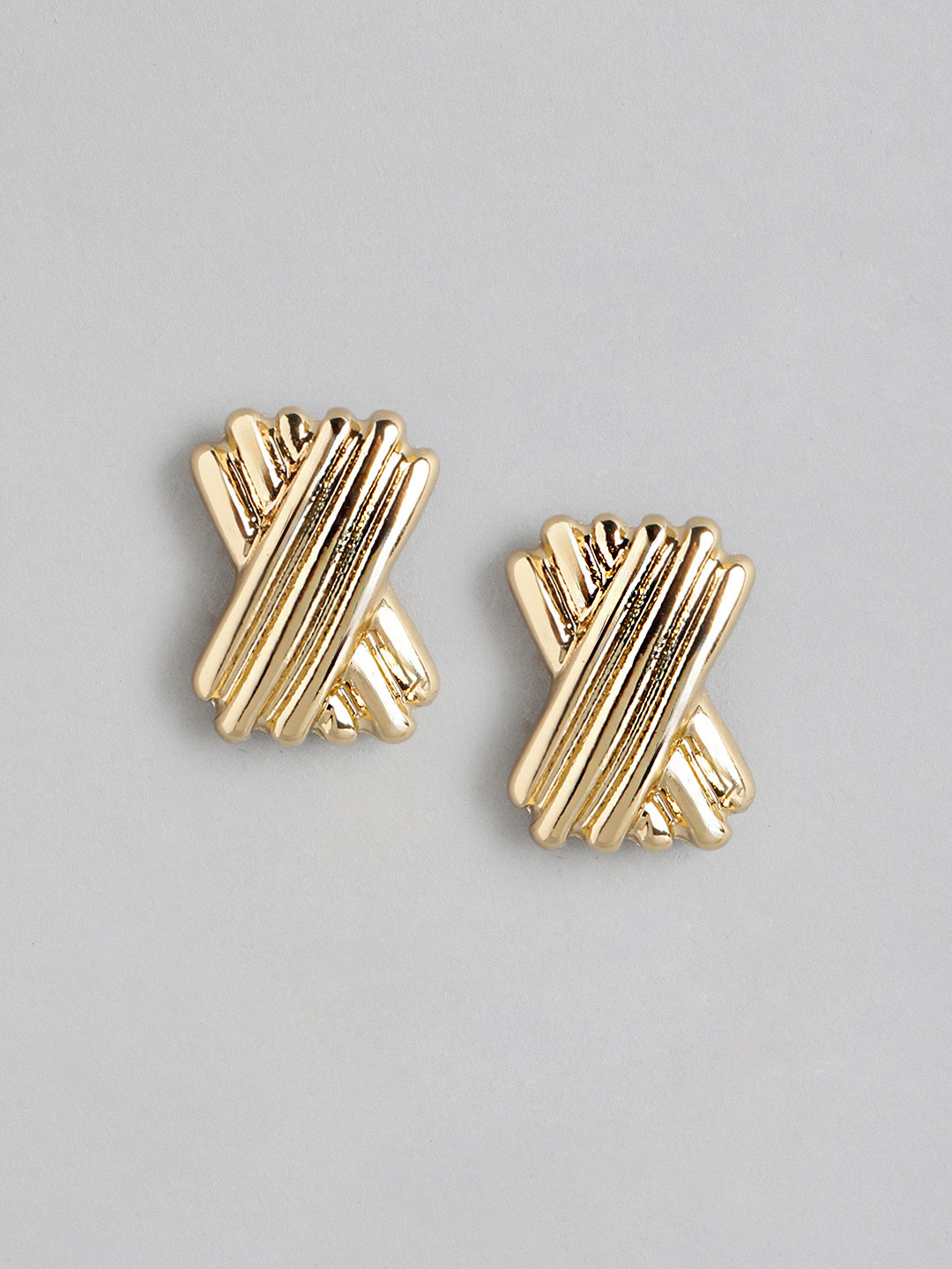 Forever New Gold Plated Celestia Criss Cross Stud Earring
