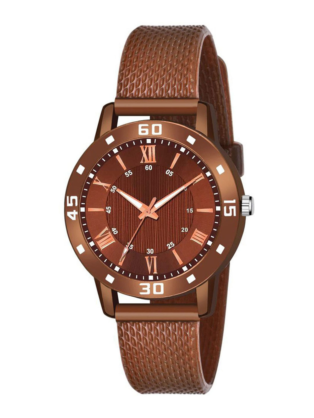 CSAMON Women Textured Round Tang Regular Analogue Watch-1016 BRO D