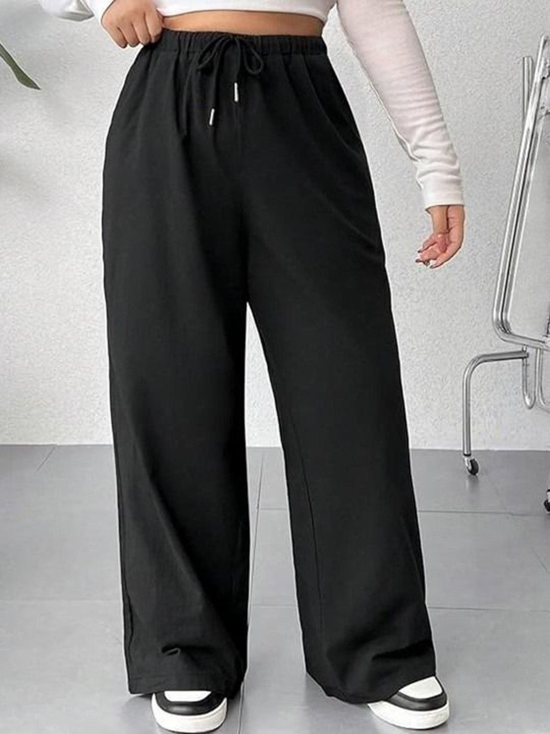YOU FOREVER Women Cotton Baggy High-Rise Track Pant