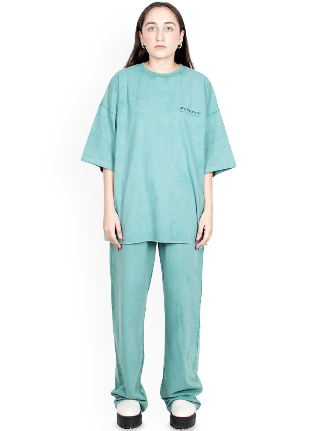 SIX5SIX BA6IX TRAVEL JOGGERS MOSS Women Relaxed Cotton Trousers