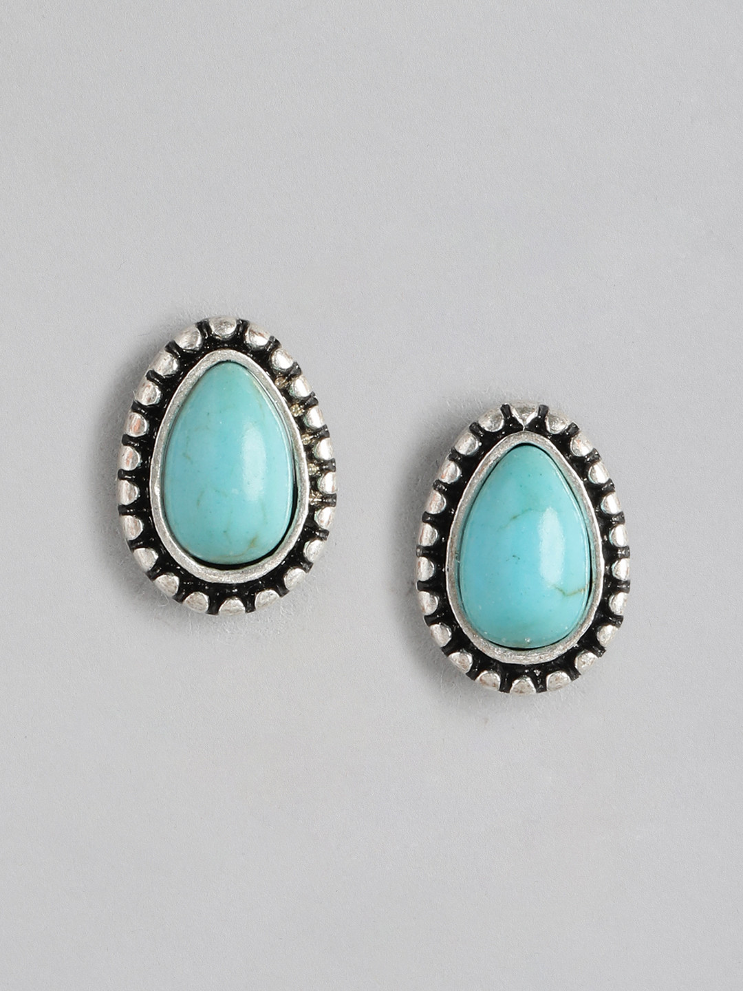 Forever New Silver Toned Winslet Western Tear Drop Stud Earring