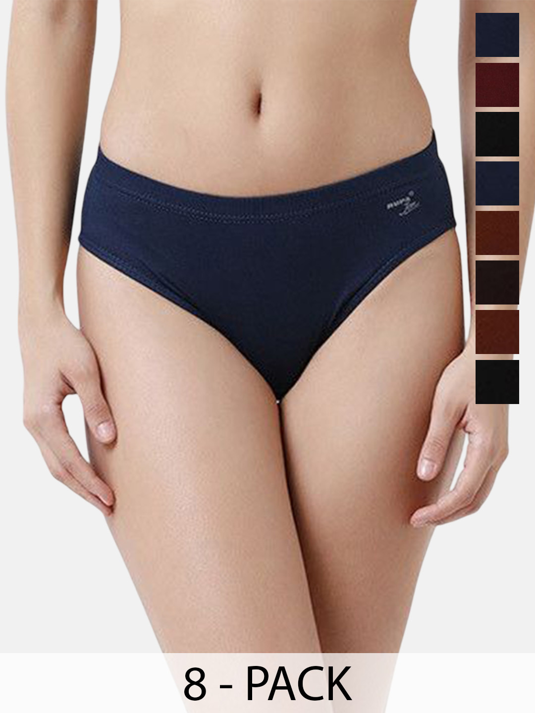 Rupa Jon Pack Of 8 Assorted Combed Cotton Basic Briefs Rupa-Jon-Aishwarya-plain-8