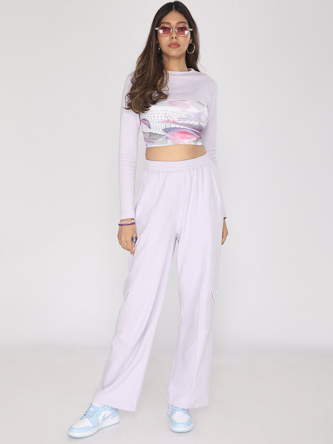 ANML Pure Cotton Printed Round Neck Long Sleeve Top With Joggers Co-Ords