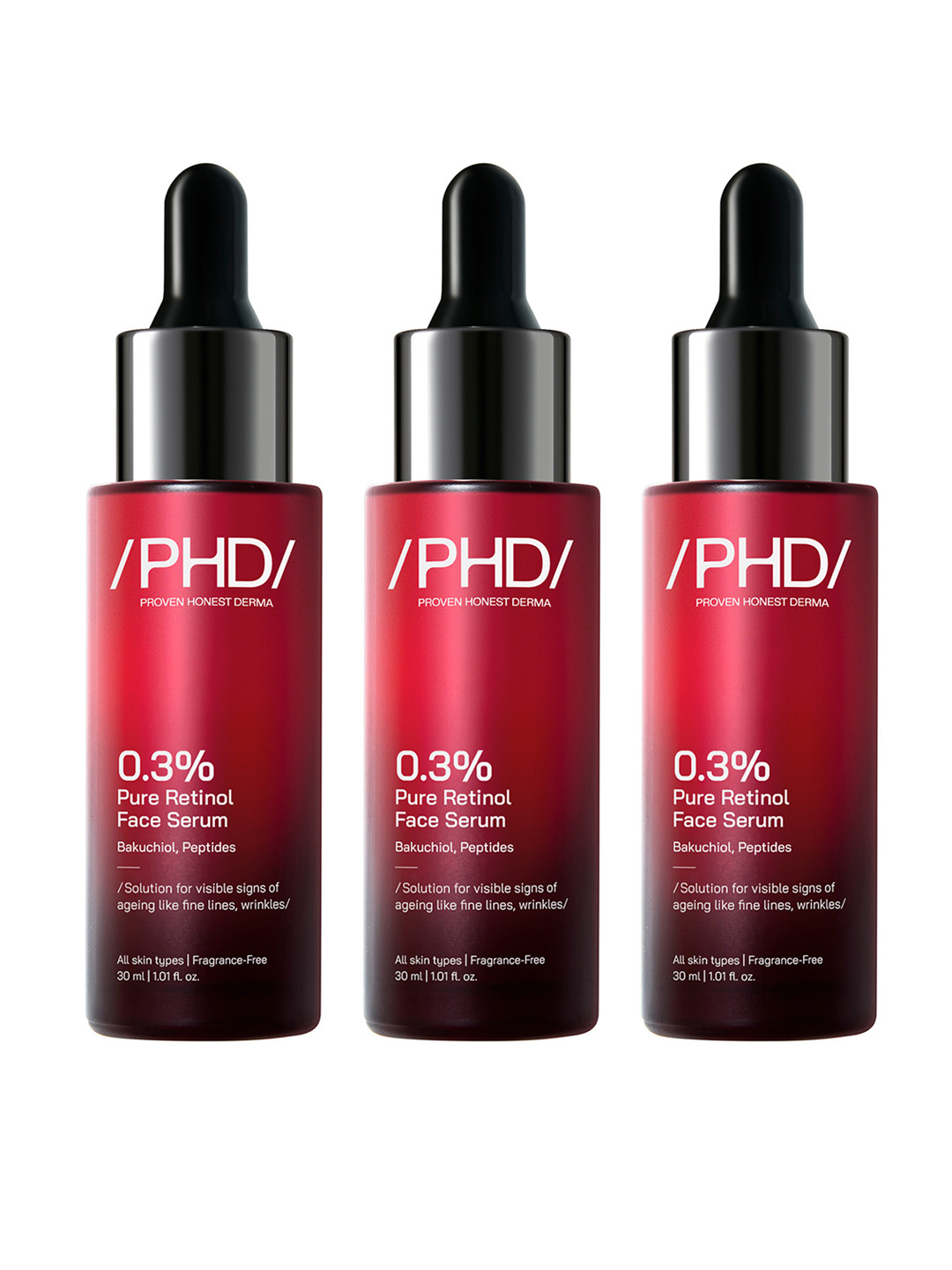 Proven Honest Derma Set of 3 0.3% Pure Retinol Face Serum - 30 ml each