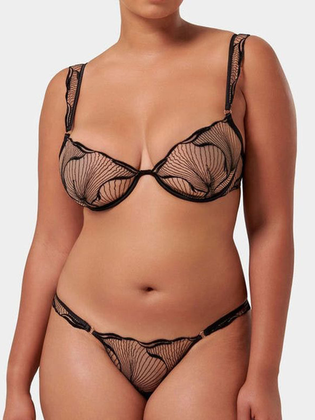 LULU & SKY Women Self-Designed Non-Padded Lingerie Set W7228-BLACK