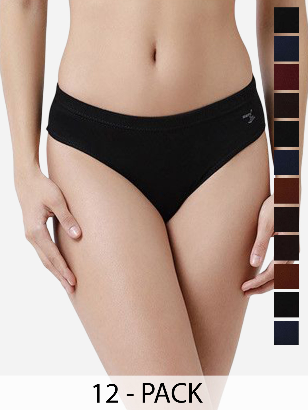 Rupa Jon Pack Of 12 Pure Combed Cotton Assorted Basic Briefs Rupa-Jon-Aishwarya-plain-12