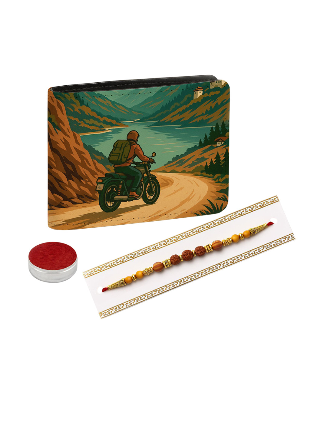 Kalankit Bi-Fold Rakhi With Wallet Rakhi & Tilak Set