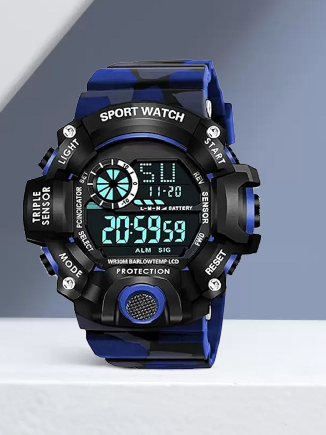 SELLORIA Boys Patterned Dial & Textured Straps Digital Multi Function Automatic Watch