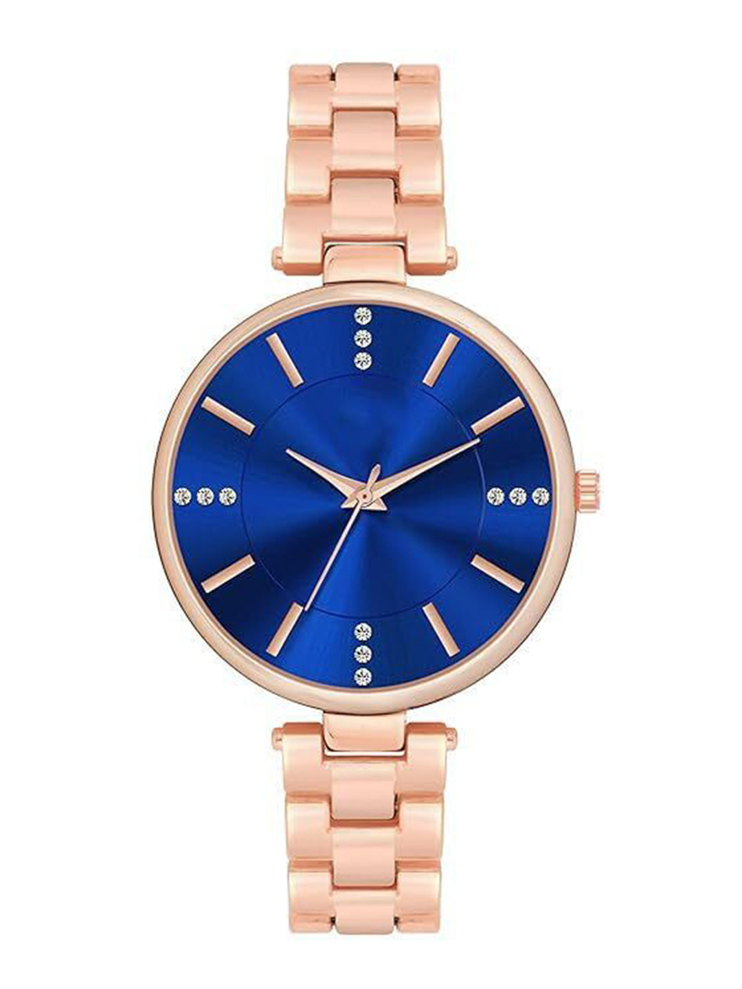 Gopal Shopcart Unisex Embellished Dial & Bracelet Style Straps Analogue Watch C38 Blue_F