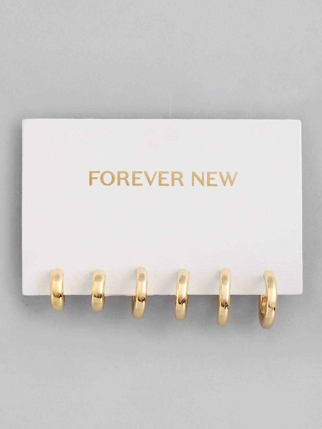 Forever New Set of 3 Gold Plated Meadow Hoop Earring