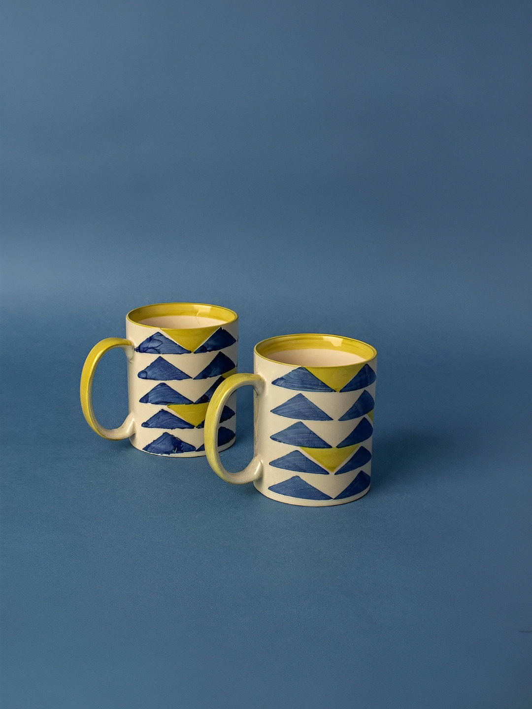 FREEDOM TREE Pack of 2 Hand Painted Ceramic Matte Mugs