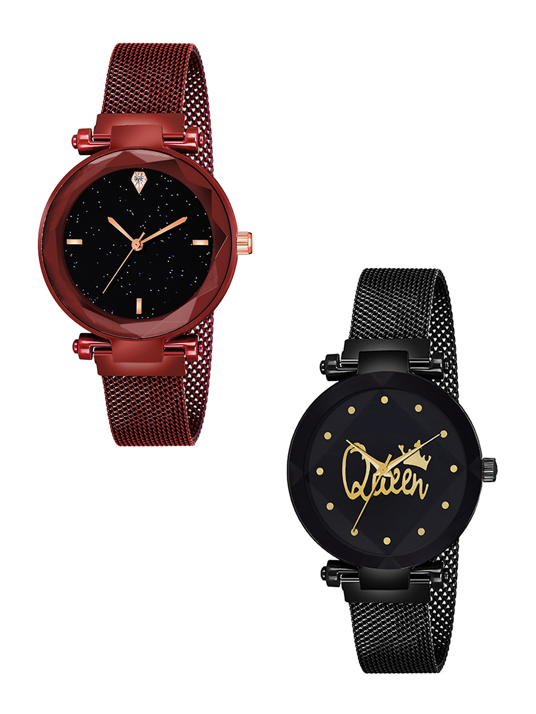 Gopal Shopcart Women Pack Of 2 Analogue Watch GR_379_Red_4_Prizam_Queen_Maganet