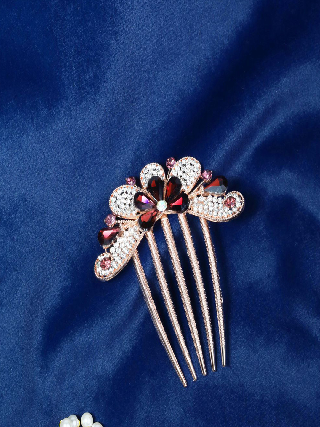 AmazingKarts Women Elegant Rhinestone Flower Comb Pin