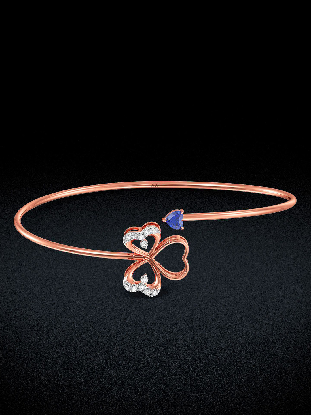 Joyalukkas Floral Clover Heart Diamond Bracelet