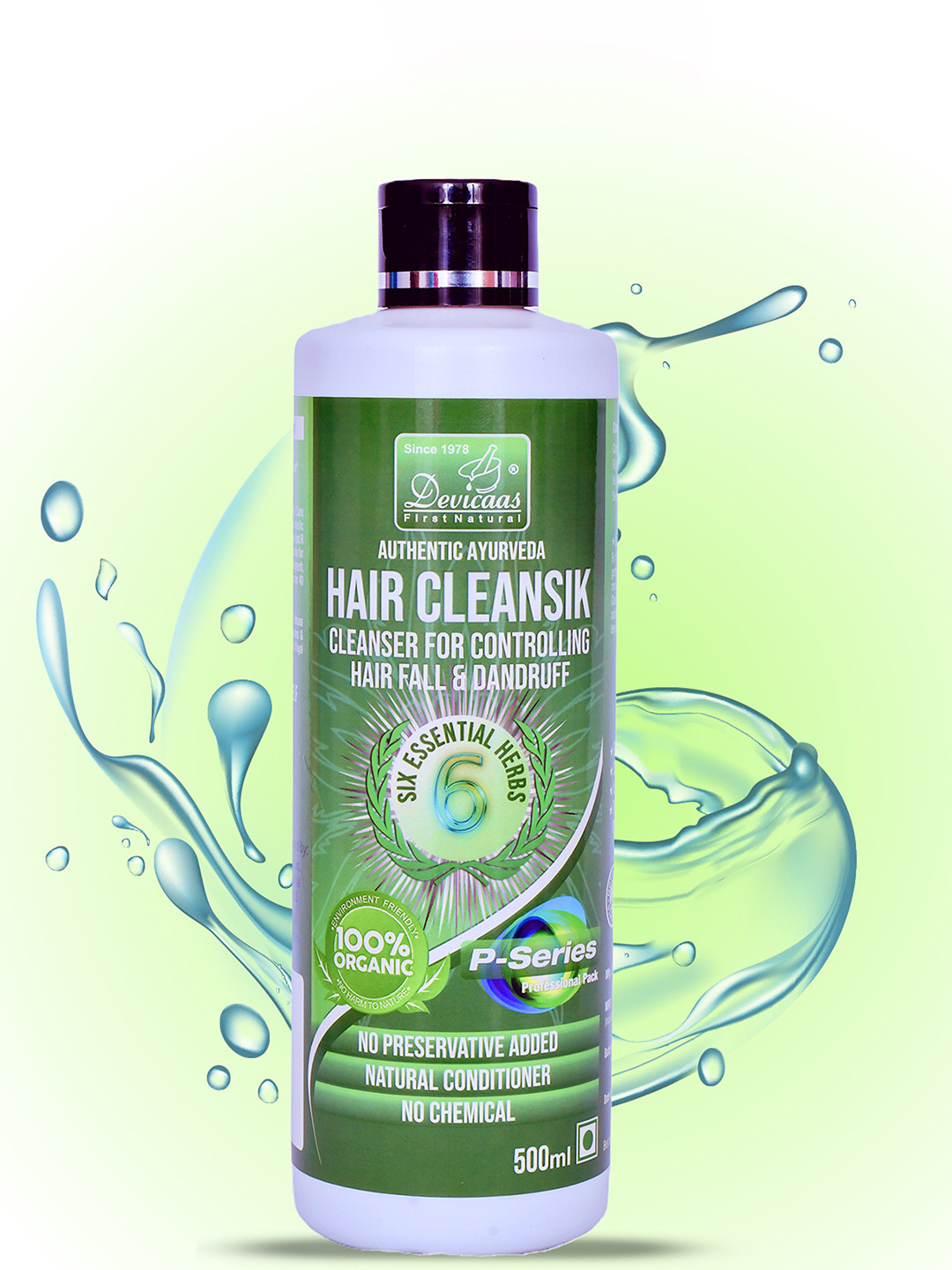 DEVICAAS Hair Cleansik For Dandruff Control With Rose & Shikakai - 500 ml