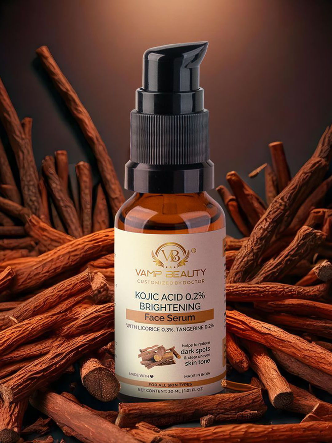 vamp beauty 0.2% Kojic Acid Face Brightening Serum - 30 ml