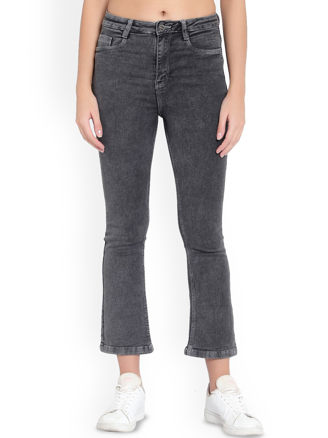 God's Club Women Skinny Fit Mid-Rise Heavy Fade Stretchable Jeans