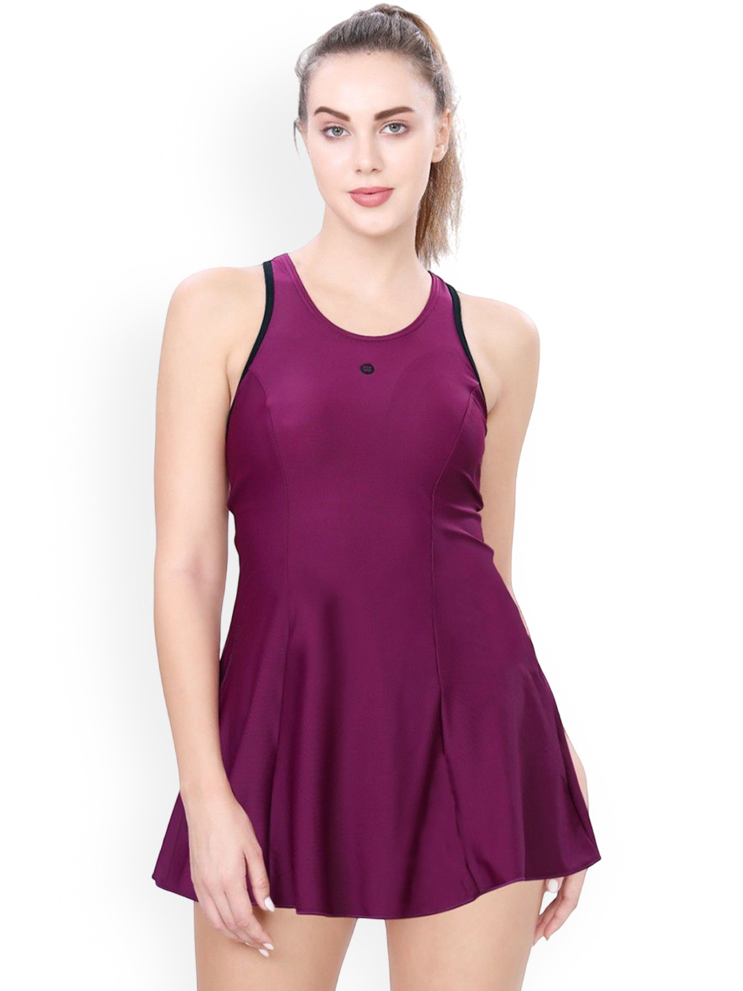 LACTRA Round-Neck Swimwear With Attached Shorts